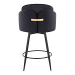 Dahlia 26-Inch Black Velvet Contemporary Counter Stools (Set of 2) 17 Dahlia 26-Inch Black Velvet Contemporary Counter Stools (Set of 2)