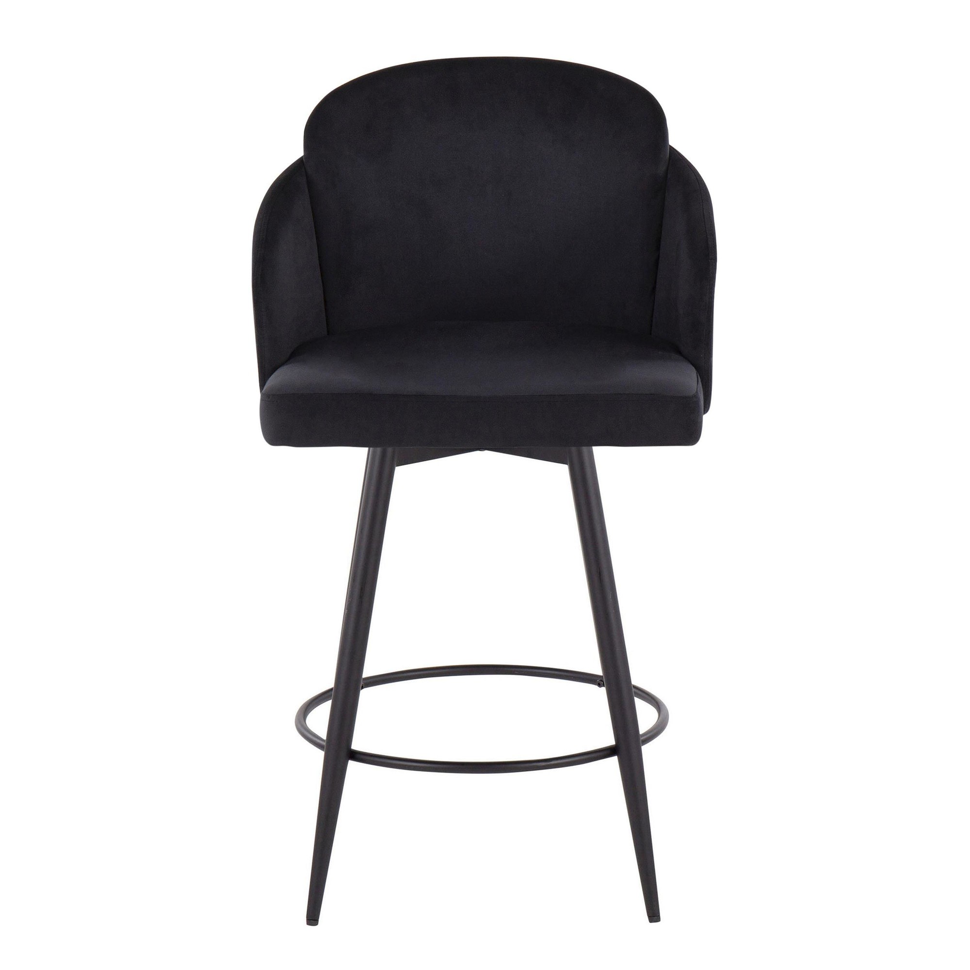 Dahlia 26-Inch Black Velvet Contemporary Counter Stools (Set of 2) 8 Dahlia 26-Inch Black Velvet Contemporary Counter Stools (Set of 2) - Image 8