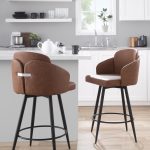 Dahlia 26-Inch Black and Camel Contemporary Counter Stools (Set of 2)