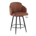 Dahlia 26-Inch Black and Camel Contemporary Counter Stools (Set of 2)