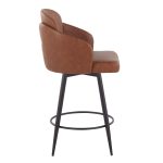 Dahlia 26-Inch Black and Camel Contemporary Counter Stools (Set of 2)