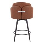 Dahlia 26-Inch Black and Camel Contemporary Counter Stools (Set of 2)