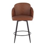 Dahlia 26-Inch Black and Camel Contemporary Counter Stools (Set of 2)