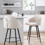 Dahlia 26-Inch Contemporary Cream and Black Counter Stools (Set of 2)