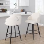 Dahlia 26-Inch Contemporary Cream and Black Counter Stools (Set of 2)