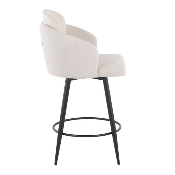 Dahlia 26 Inch Contemporary Cream and Black Counter Stools Set of 2 4