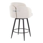 Dahlia 26-Inch Contemporary Cream and Black Counter Stools (Set of 2)