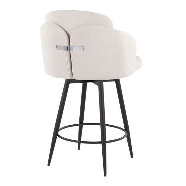 Dahlia 26 Inch Contemporary Cream and Black Counter Stools Set of 2 5