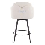Dahlia 26-Inch Contemporary Cream and Black Counter Stools (Set of 2)