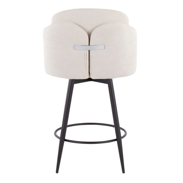 Dahlia 26 Inch Contemporary Cream and Black Counter Stools Set of 2 6