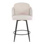 Dahlia 26-Inch Contemporary Cream and Black Counter Stools (Set of 2)