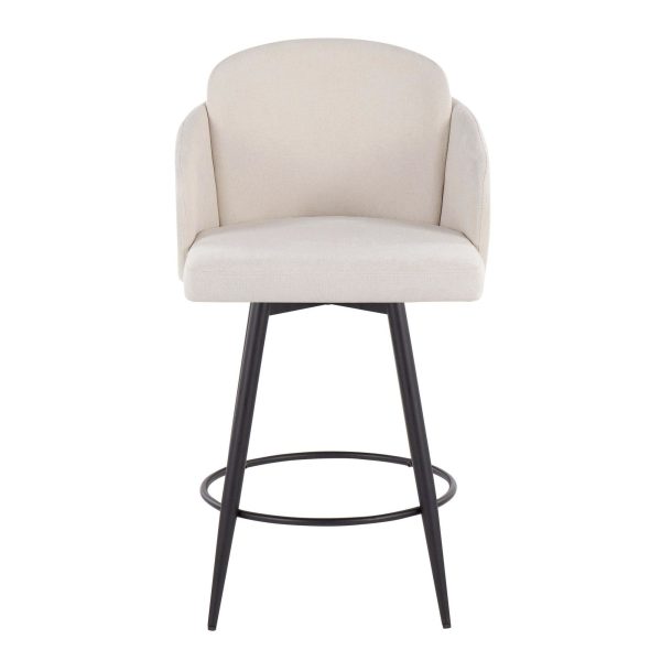 Dahlia 26 Inch Contemporary Cream and Black Counter Stools Set of 2 7