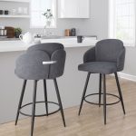 Dahlia 26-Inch Contemporary Grey Fabric Counter Stools (Set of 2)