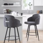 Dahlia 26-Inch Contemporary Grey Fabric Counter Stools (Set of 2)