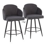 Dahlia 26-Inch Contemporary Grey Fabric Counter Stools (Set of 2)