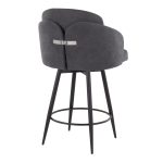Dahlia 26-Inch Contemporary Grey Fabric Counter Stools (Set of 2)