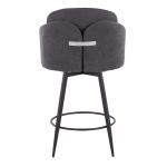 Dahlia 26-Inch Contemporary Grey Fabric Counter Stools (Set of 2)