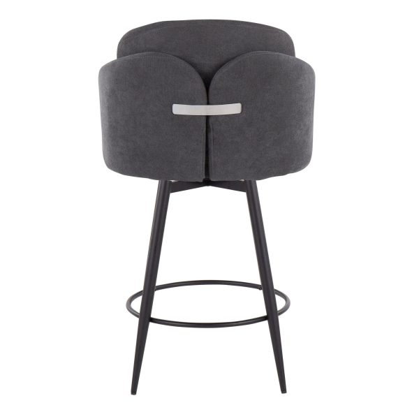 Dahlia 26 Inch Contemporary Grey Fabric Counter Stools Set of 2 6