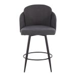 Dahlia 26-Inch Contemporary Grey Fabric Counter Stools (Set of 2)