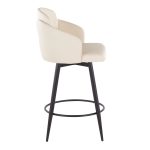 Dahlia 26-Inch Cream Faux Leather Contemporary Swivel Stools (Set of 2)
