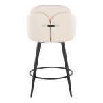 Dahlia 26-Inch Cream Faux Leather Contemporary Swivel Stools (Set of 2)