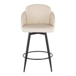 Dahlia 26-Inch Cream Faux Leather Contemporary Swivel Stools (Set of 2)