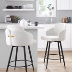 Dahlia 26-Inch Cream Velvet Contemporary Counter Stool (Set of 2) 12 Dahlia 26-Inch Cream Velvet Contemporary Counter Stool (Set of 2)