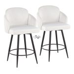 Dahlia 26-Inch Cream Velvet Contemporary Counter Stool (Set of 2) 13 Dahlia 26-Inch Cream Velvet Contemporary Counter Stool (Set of 2)