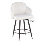 Dahlia 26-Inch Cream Velvet Contemporary Counter Stool (Set of 2) 14 Dahlia 26-Inch Cream Velvet Contemporary Counter Stool (Set of 2)