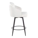Dahlia 26-Inch Cream Velvet Contemporary Counter Stool (Set of 2) 15 Dahlia 26-Inch Cream Velvet Contemporary Counter Stool (Set of 2)
