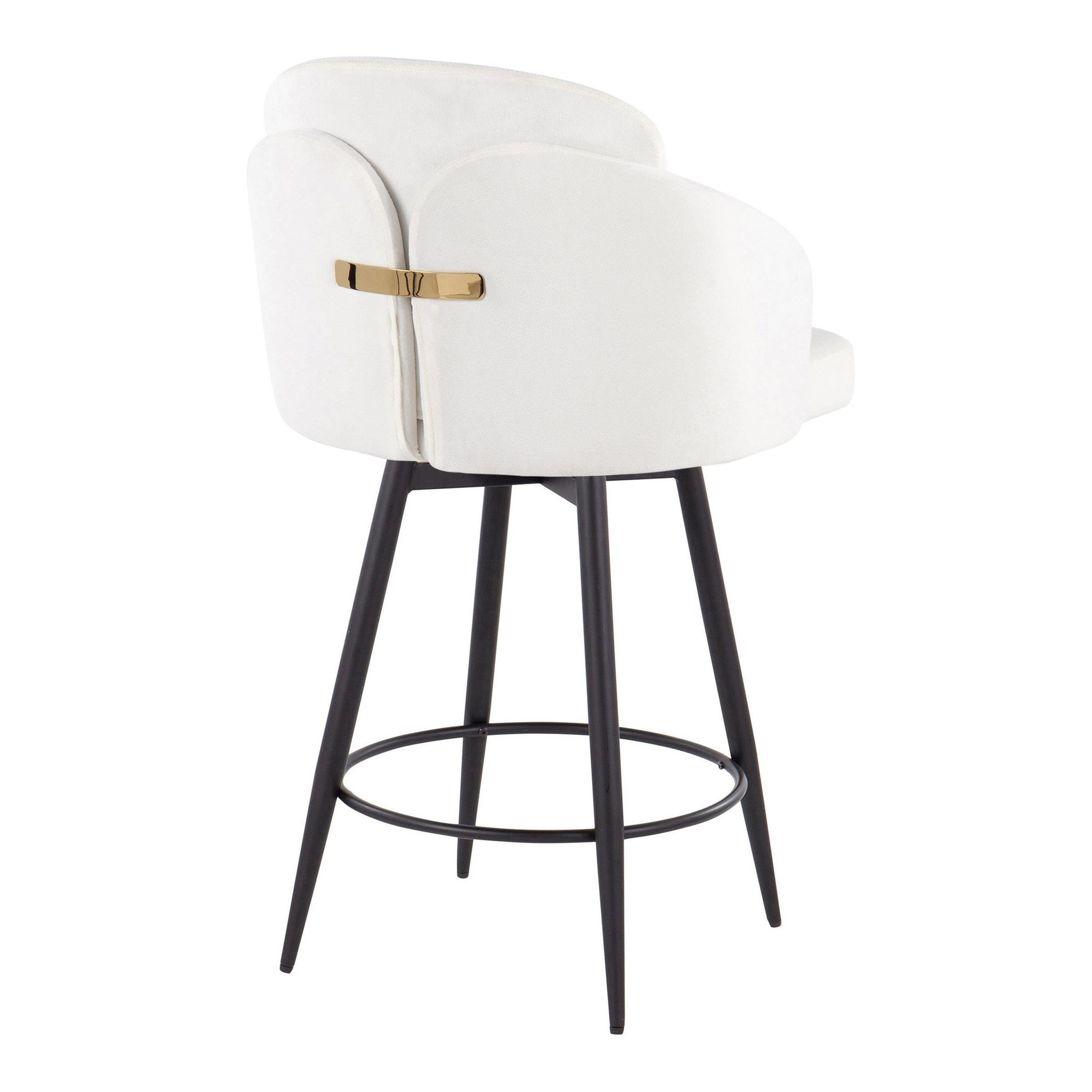 Dahlia 26-Inch Cream Velvet Contemporary Counter Stool (Set of 2) 6 Dahlia 26-Inch Cream Velvet Contemporary Counter Stool (Set of 2) - Image 6