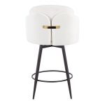 Dahlia 26-Inch Cream Velvet Contemporary Counter Stool (Set of 2) 17 Dahlia 26-Inch Cream Velvet Contemporary Counter Stool (Set of 2)