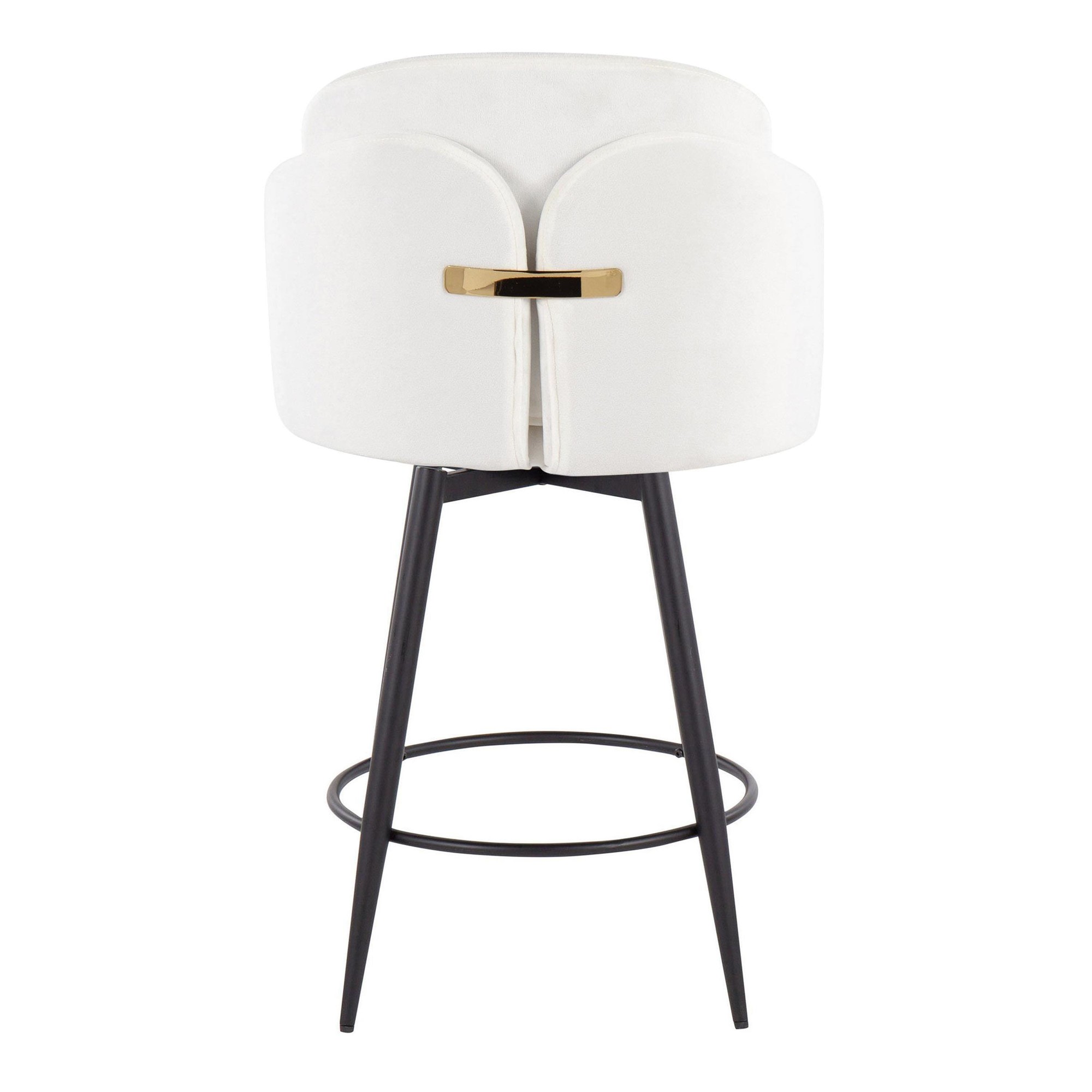Dahlia 26-Inch Cream Velvet Contemporary Counter Stool (Set of 2) 7 Dahlia 26-Inch Cream Velvet Contemporary Counter Stool (Set of 2) - Image 7