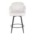 Dahlia 26-Inch Cream Velvet Contemporary Counter Stool (Set of 2) 18 Dahlia 26-Inch Cream Velvet Contemporary Counter Stool (Set of 2)