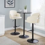 Dahlia Black Metal Cream Faux Leather Contemporary Barstools (Set of 2) 11 Dahlia Black Metal Cream Faux Leather Contemporary Barstools (Set of 2)