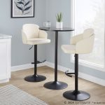 Dahlia Black Metal Cream Faux Leather Contemporary Barstools (Set of 2) 10 Dahlia Black Metal Cream Faux Leather Contemporary Barstools (Set of 2)