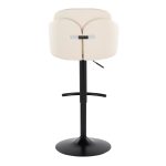 Dahlia Black Metal Cream Faux Leather Contemporary Barstools (Set of 2) 16 Dahlia Black Metal Cream Faux Leather Contemporary Barstools (Set of 2)