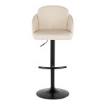 Dahlia Black Metal Cream Faux Leather Contemporary Barstools (Set of 2) 17 Dahlia Black Metal Cream Faux Leather Contemporary Barstools (Set of 2)