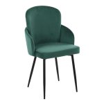 Dahlia Black Metal Green Velvet Contemporary Dining Chair (Set of 2) 11 Dahlia Black Metal Green Velvet Contemporary Dining Chair (Set of 2)