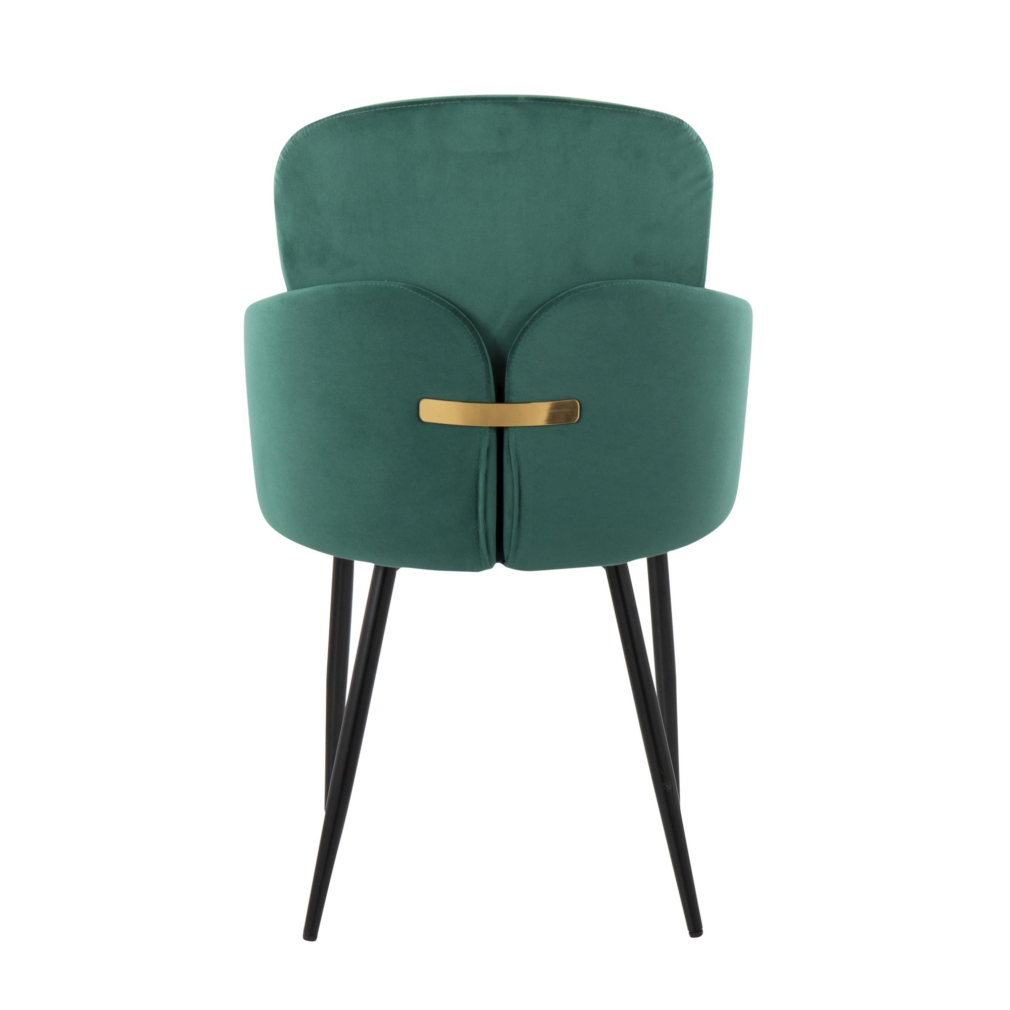 Dahlia Black Metal Green Velvet Contemporary Dining Chair (Set of 2) 5 Dahlia Black Metal Green Velvet Contemporary Dining Chair (Set of 2) - Image 5