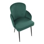 Dahlia Black Metal Green Velvet Contemporary Dining Chair (Set of 2) 16 Dahlia Black Metal Green Velvet Contemporary Dining Chair (Set of 2)
