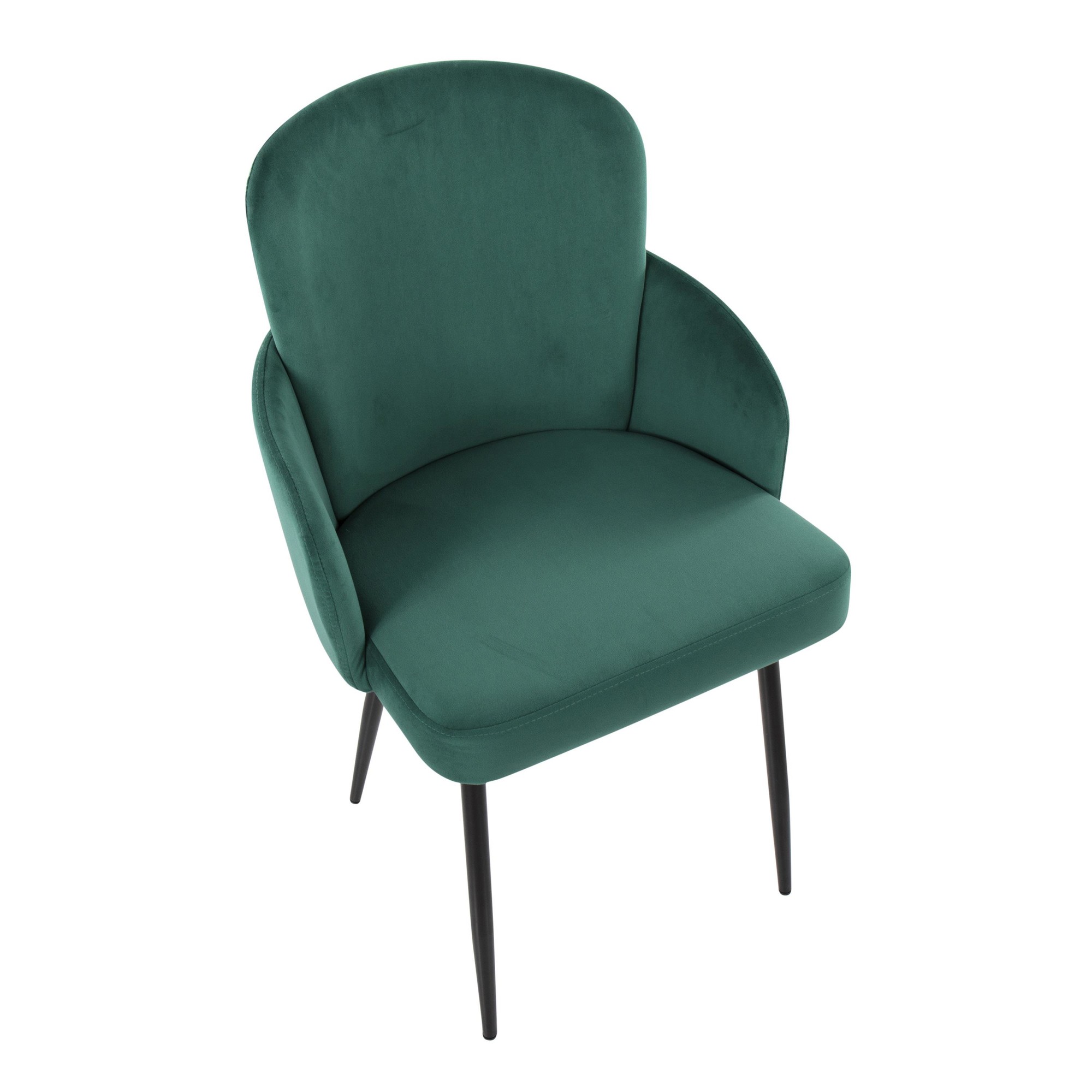 Dahlia Black Metal Green Velvet Contemporary Dining Chair (Set of 2) 7 Dahlia Black Metal Green Velvet Contemporary Dining Chair (Set of 2) - Image 7