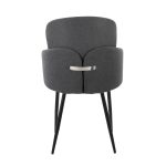 Dahlia Black Metal Grey Fabric Contemporary Dining Chairs (Set of 2) 14 Dahlia Black Metal Grey Fabric Contemporary Dining Chairs (Set of 2)