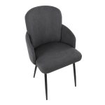 Dahlia Black Metal Grey Fabric Contemporary Dining Chairs (Set of 2) 16 Dahlia Black Metal Grey Fabric Contemporary Dining Chairs (Set of 2)