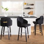 Dahlia Black Velvet Contemporary Counter Stool (Set of 2) 13 Dahlia Black Velvet Contemporary Counter Stool (Set of 2)