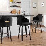 Dahlia Black Velvet Contemporary Counter Stool (Set of 2) 12 Dahlia Black Velvet Contemporary Counter Stool (Set of 2)