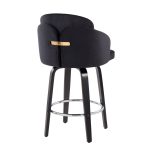 Dahlia Black Velvet Contemporary Counter Stool (Set of 2) 17 Dahlia Black Velvet Contemporary Counter Stool (Set of 2)