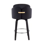 Dahlia Black Velvet Contemporary Counter Stool (Set of 2) 18 Dahlia Black Velvet Contemporary Counter Stool (Set of 2)