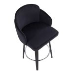 Dahlia Black Velvet Contemporary Counter Stool (Set of 2) 20 Dahlia Black Velvet Contemporary Counter Stool (Set of 2)