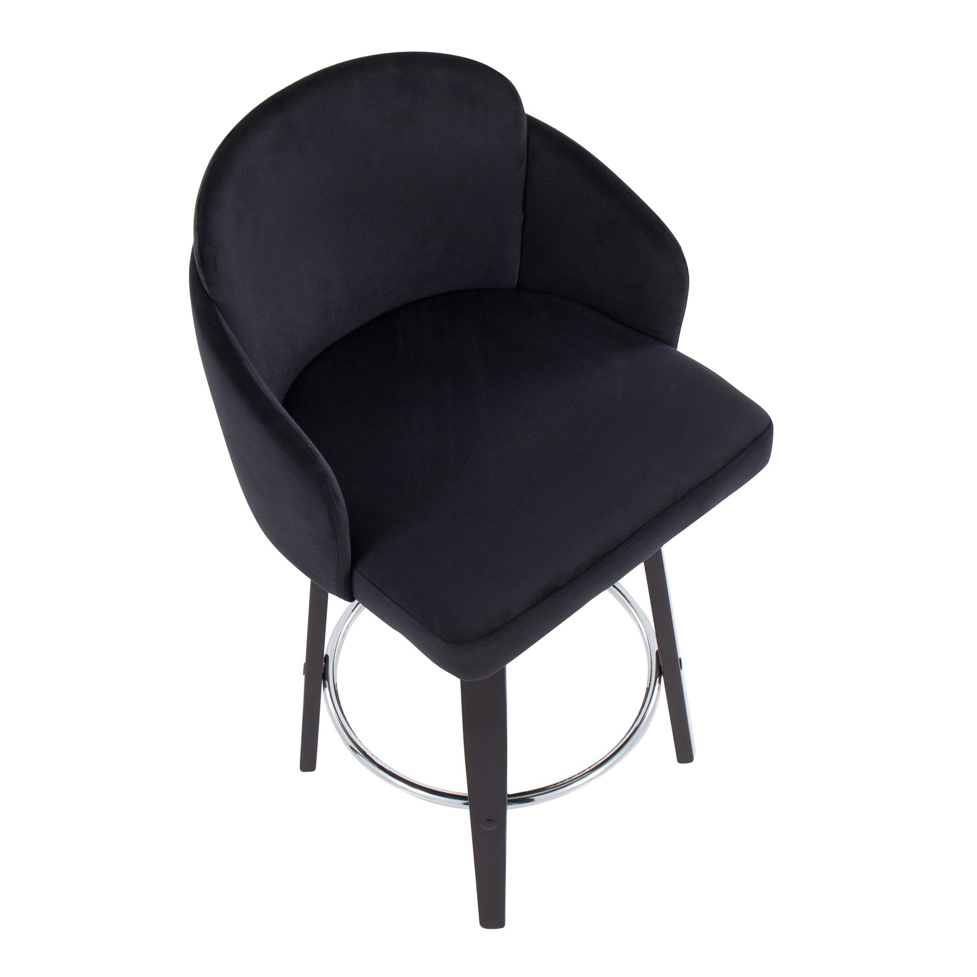 Dahlia Black Velvet Contemporary Counter Stool (Set of 2) 9 Dahlia Black Velvet Contemporary Counter Stool (Set of 2) - Image 9